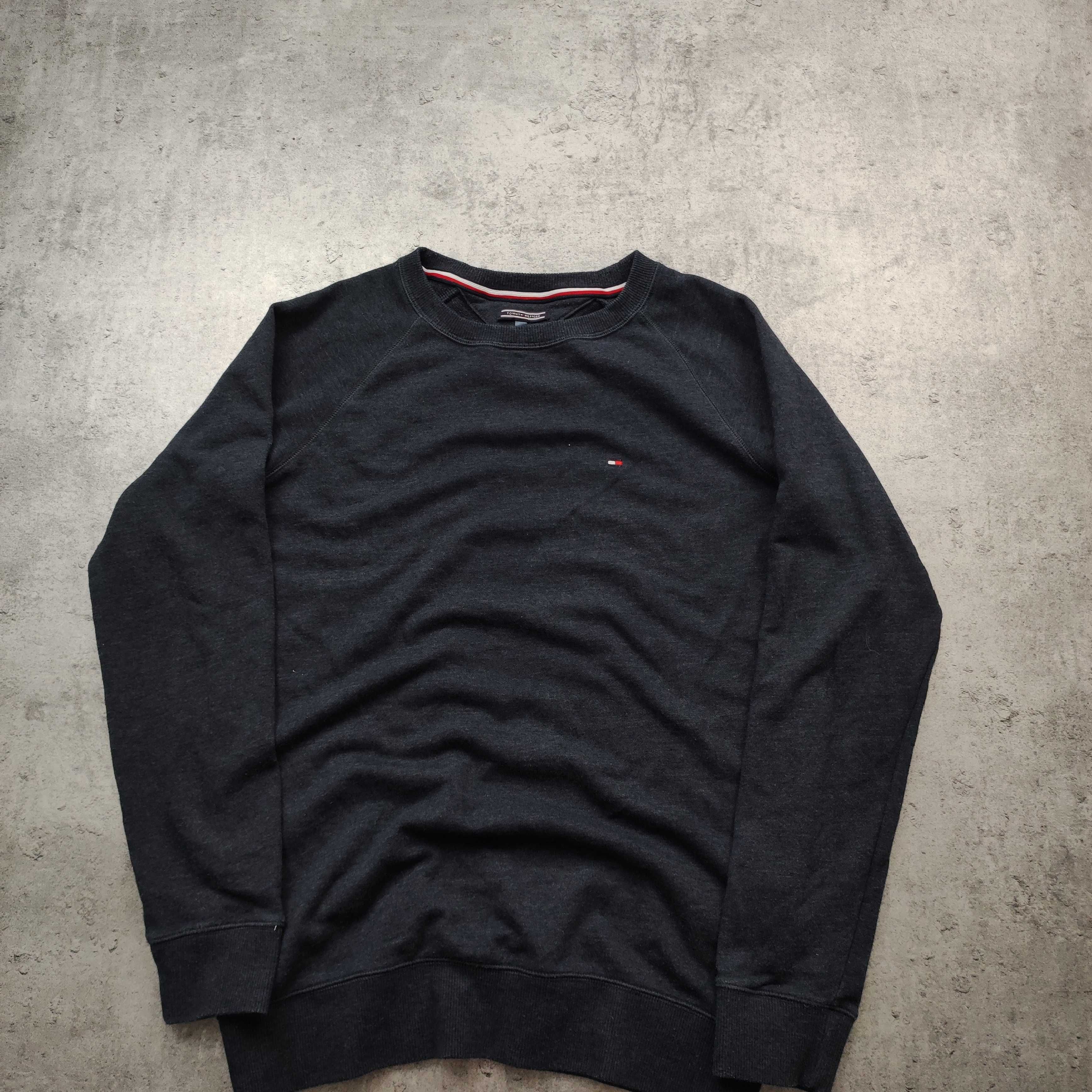 MĘSKA Bluza bez Kaptura PREMIUM Granatowa Małe Logo Tommy Hilfiger TH