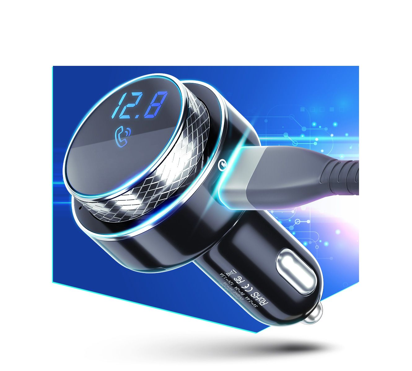 3Mk Transmiter Fm Bluetooth Ładowarka Mp3 Usb 20W