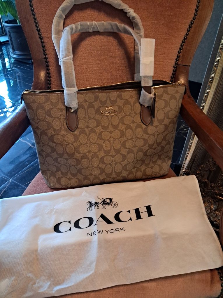 Coach torba shoperbag nowa brąz