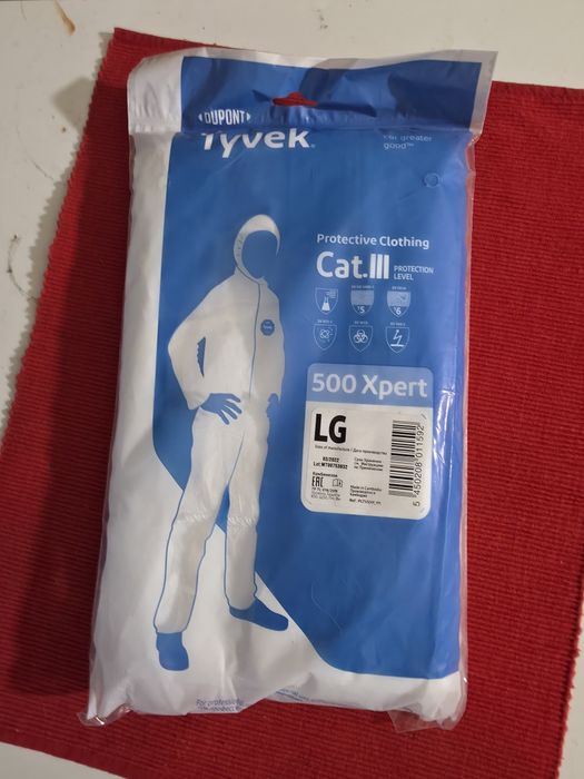 DuPont Tyvek 500 Xpert Cat. III – kombinezon ochronny L (nowy)
Profesj