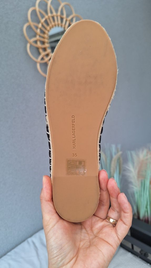 Nowe espadryle Karl Lagerfeld r 35 czarne logowane