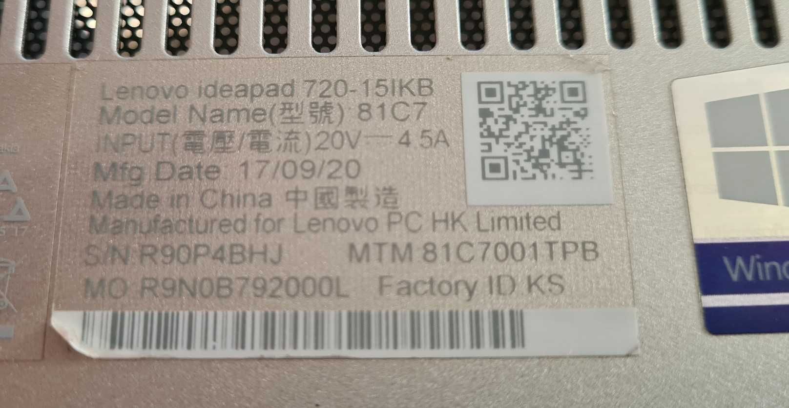 Lenovo 720-15ikb model 81C7 під відновлення