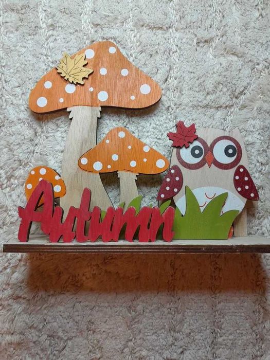 Nowa  dekoracja scenka Jesienna drewniana Totalna Wyprzedaż !!