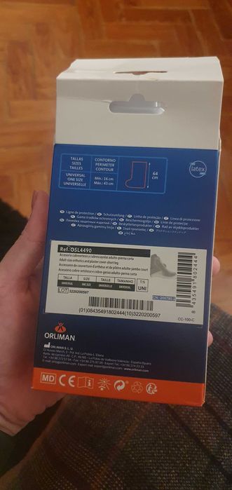 Protector gesso perna impermeavel para banho