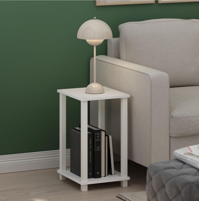Furinno Simplistic Side Table, 2-poziomowy mały stolik boczny