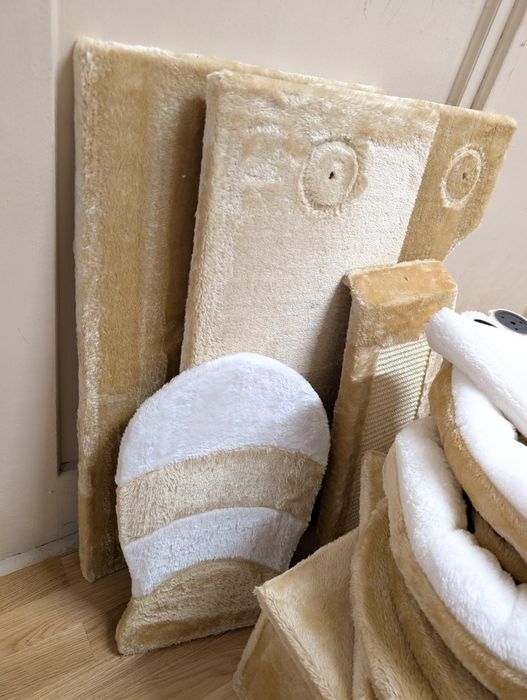 Domek z Piernika z Drabinką DUŻY Drapak dla Kota Beżowy 165x86x98cm ZW