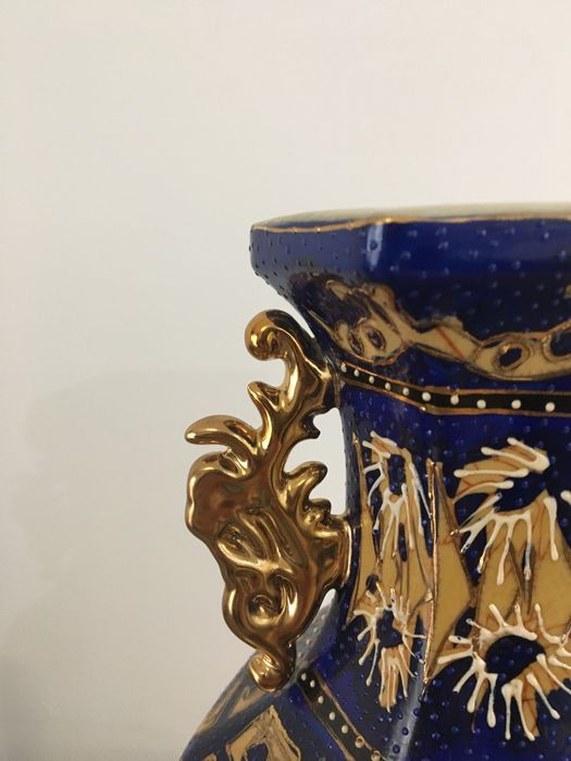Jarra de Procelana chinesa Azul/Dourado
