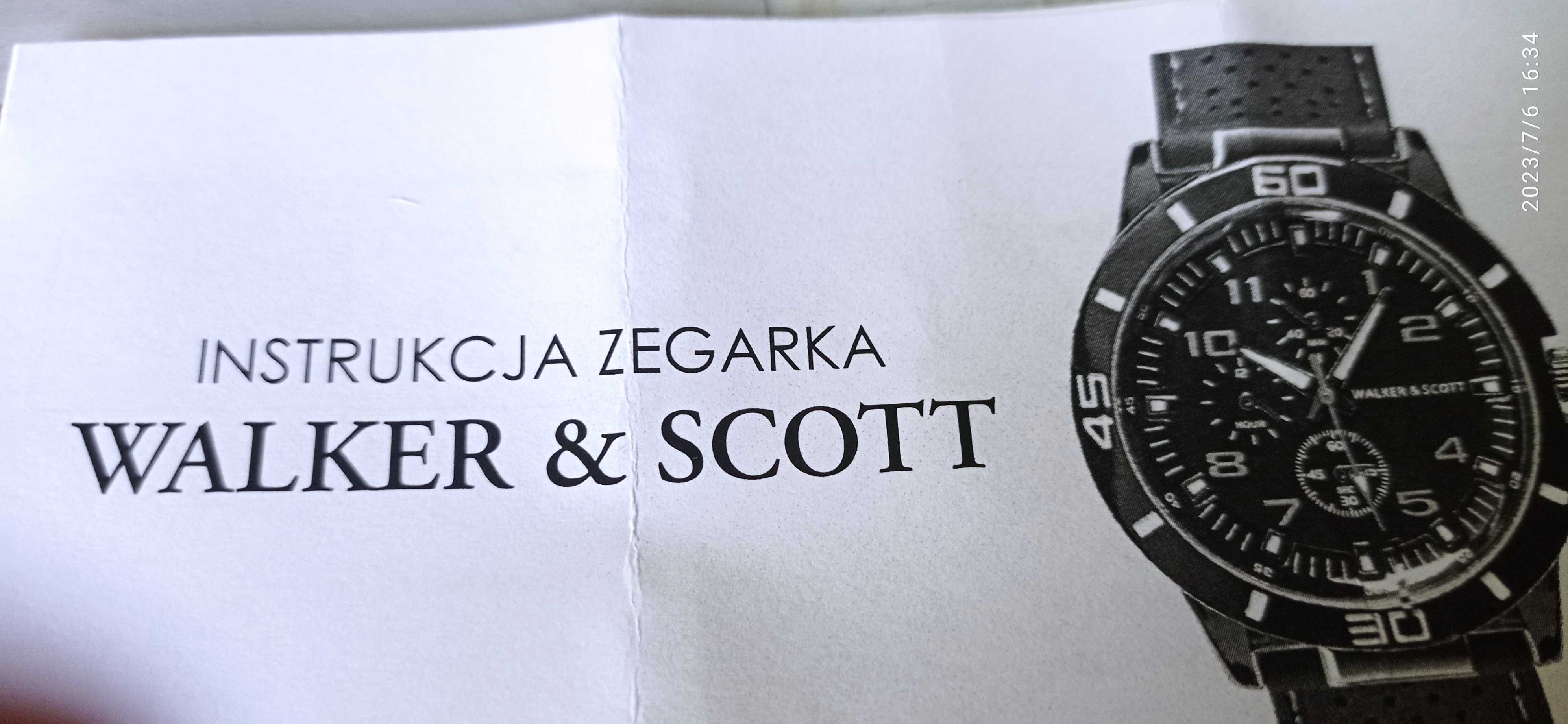 Zegarek elegancki WOLKER & SCOT, tył zegarka jest ze stali nierdzewnej