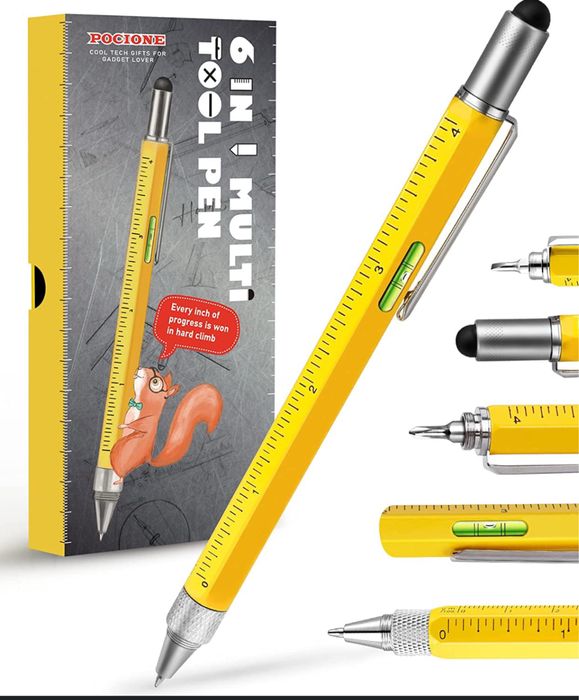 Мультитулна ручка 6 в 1 Гаджети ,рівень, стилус, викрутка, лінійка