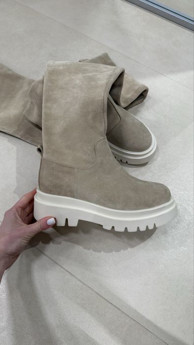 Ботфорти натуральний замш