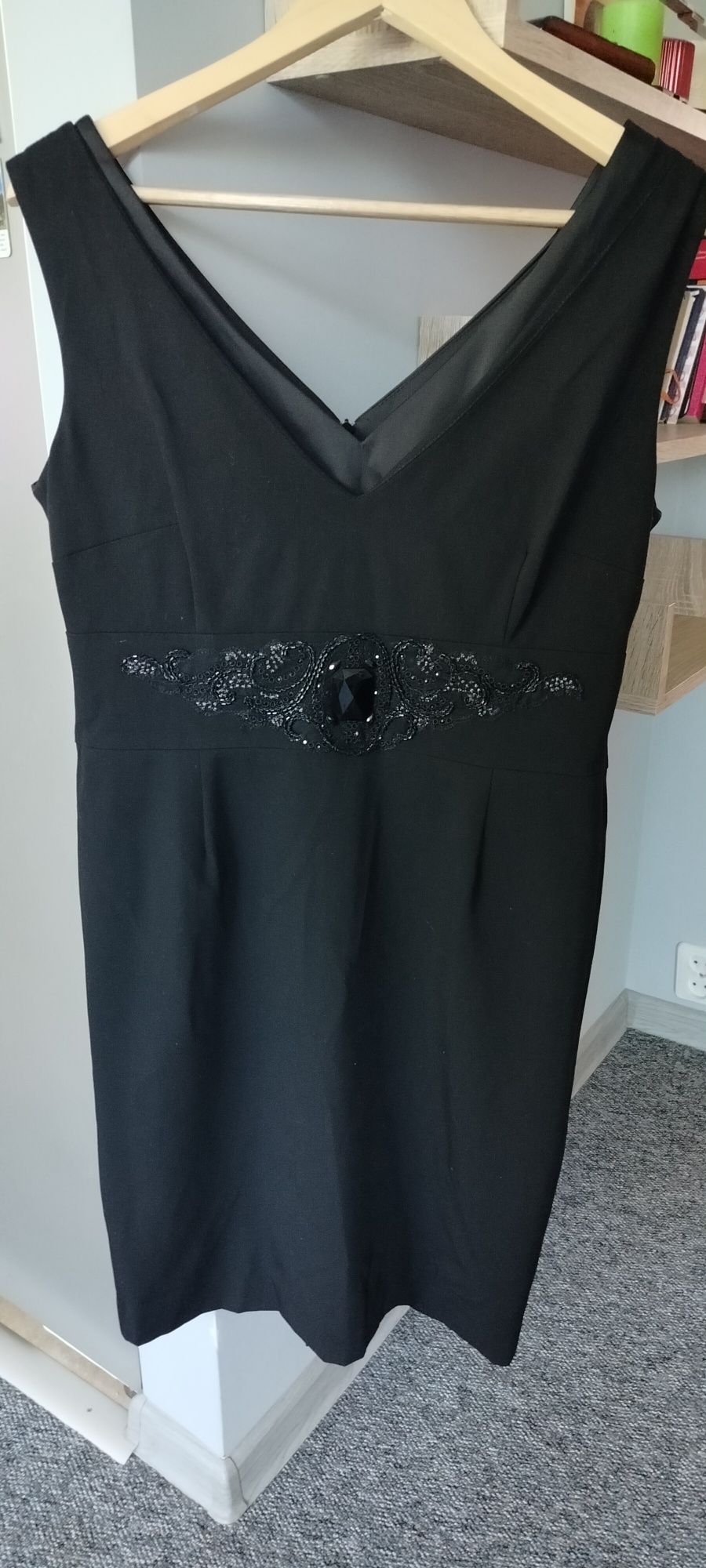 Czarna elegancka sukienka wesele, chrzciny, komunie