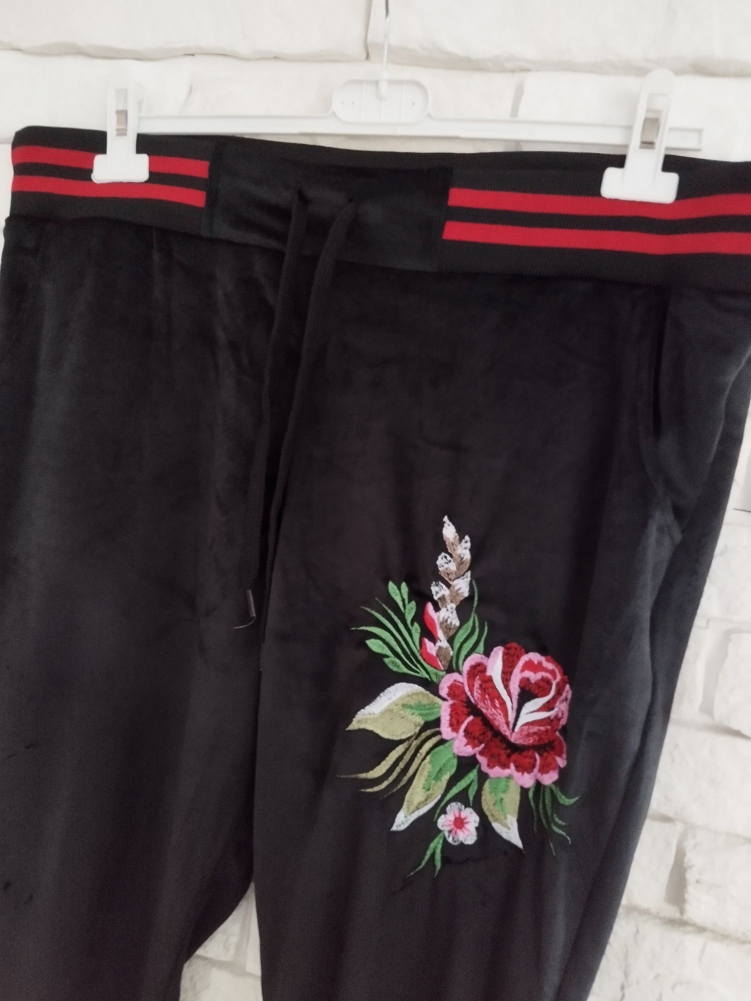 Zentex haftowany folk welurowy dres plus size XXL 46 48 50