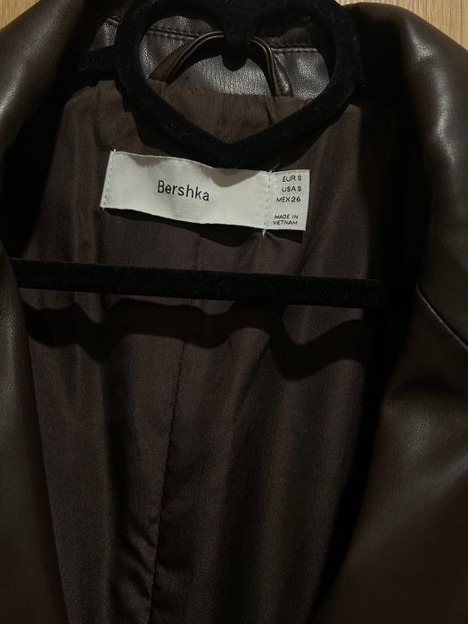 Піджак шкіряний шоколадний від Bershka