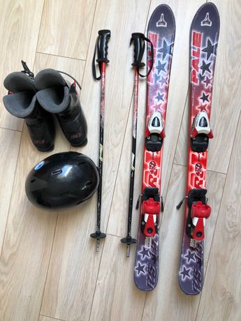 Zestaw narty Pale 100cm, buty narciarskie wkładka 19cm, kijki i kask !