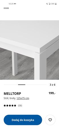 Stół biały Ikea Meltrop w bardzo dobrym stanie sprzedam