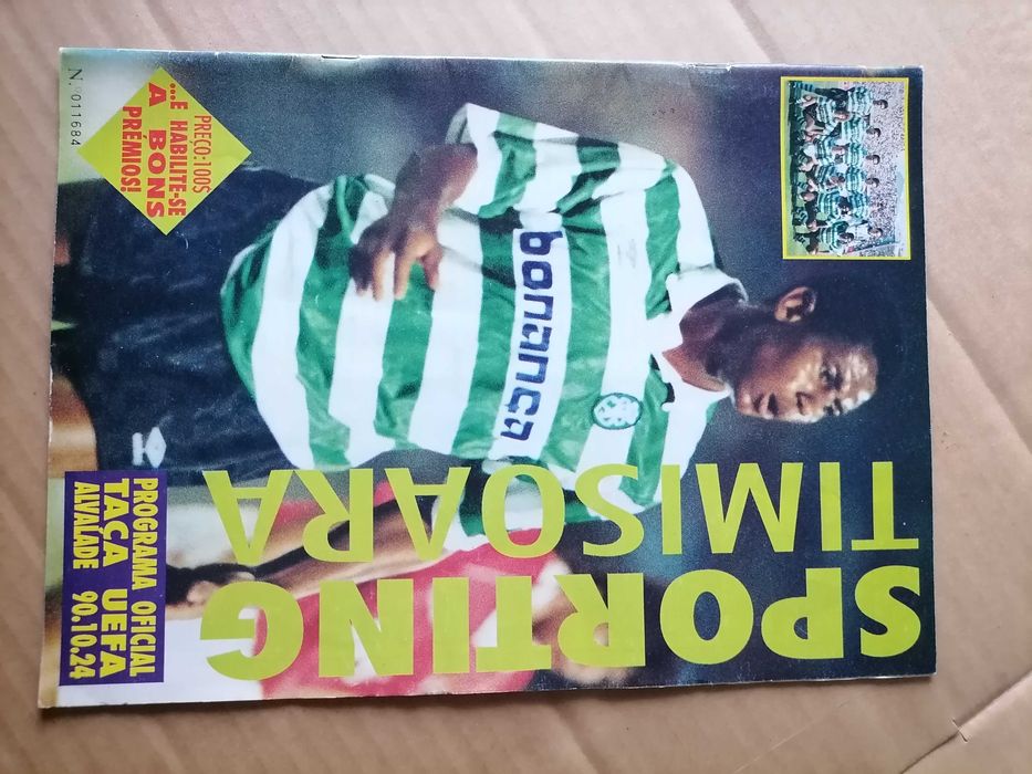 Programa SPORTING vs Timisoara  TAÇA UEFA Alvalade 1990
