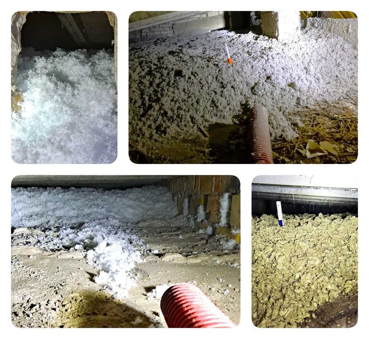 Ocieplenie poddasza celulozą oraz pianą PUR. Termowizja