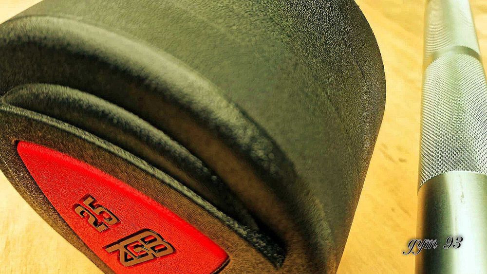 Zestaw 5 sztang PU giętych do 35 kg czerwony akcent