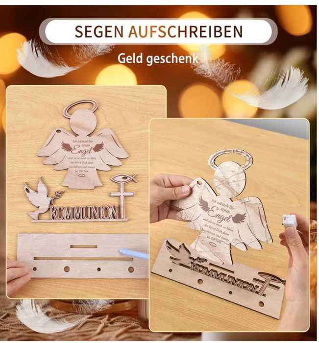 Подарунок на хрестини з отворами для грошей і свічок