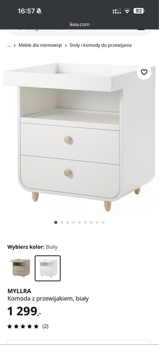 MYLLRA Komoda z przewijakiem, biały