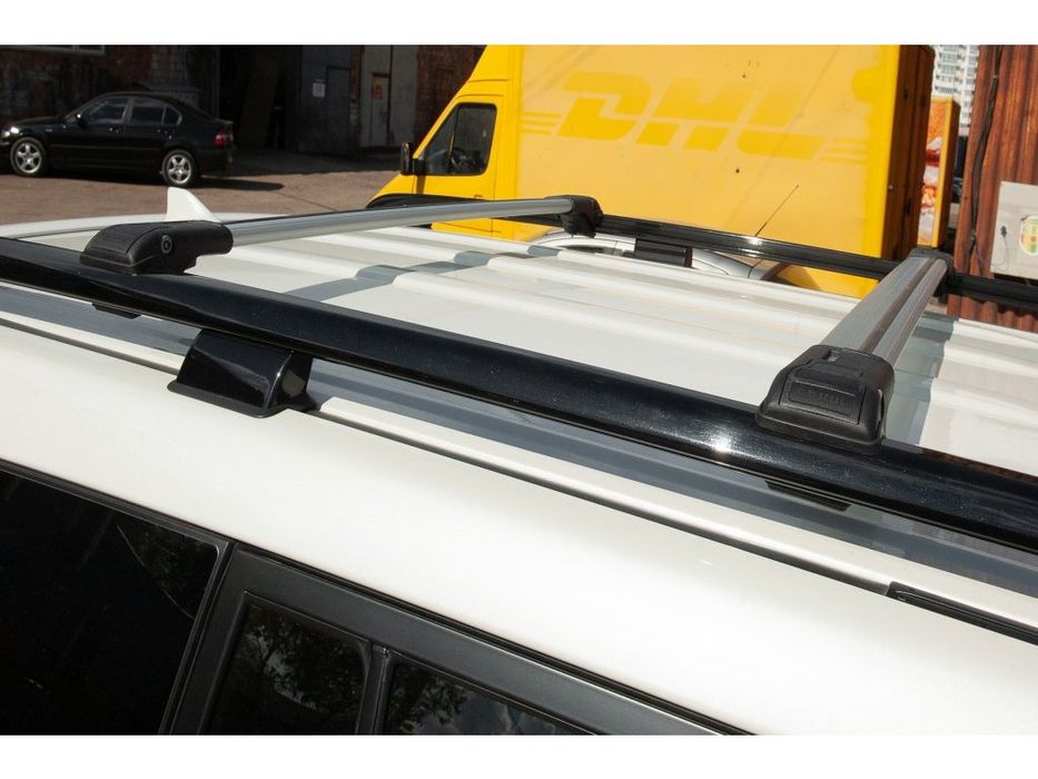 Renault Megane II 2004-2009 Перемички на рейлінги під ключ 2 шт Сірий