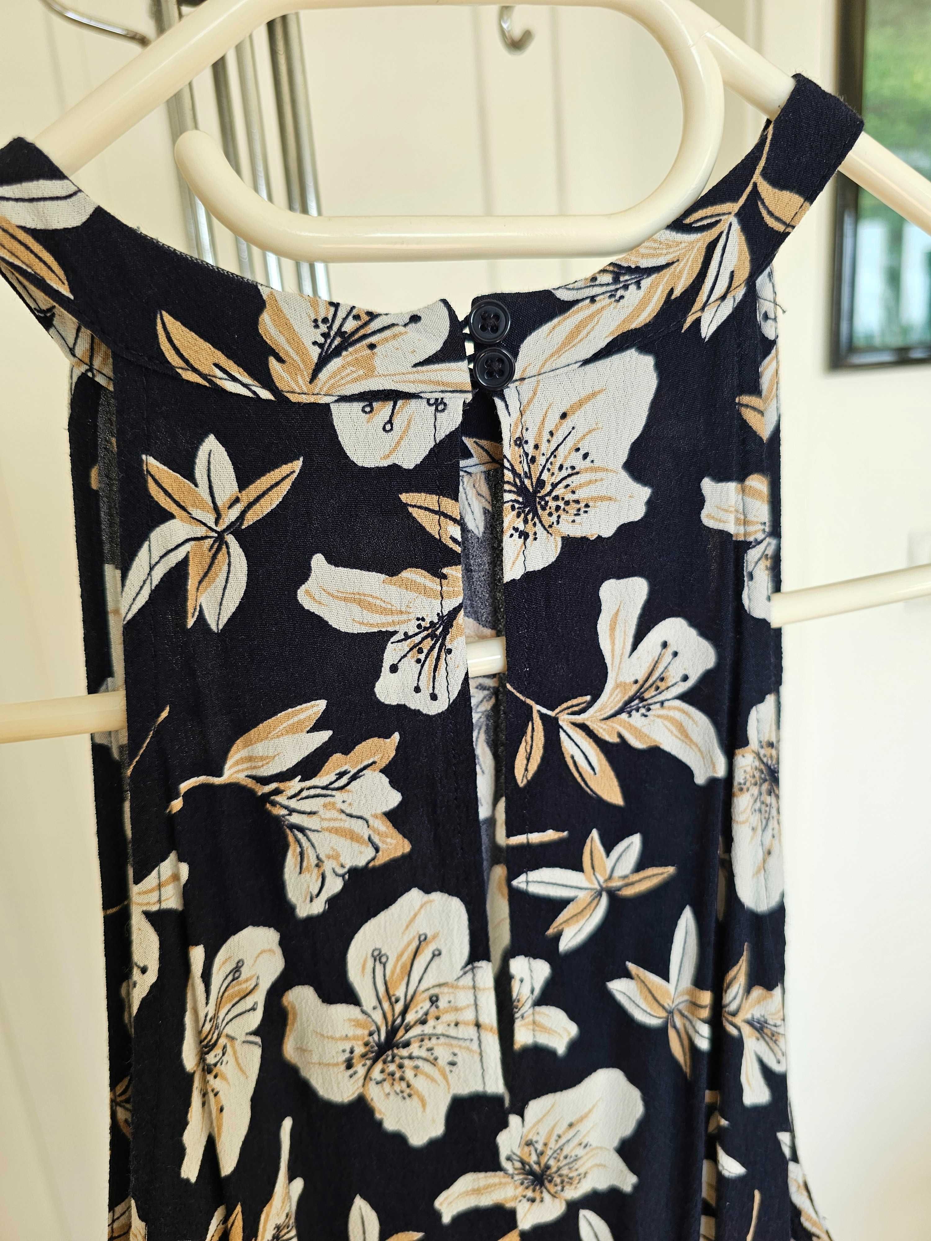 Top azul-escuro estampado da Mango