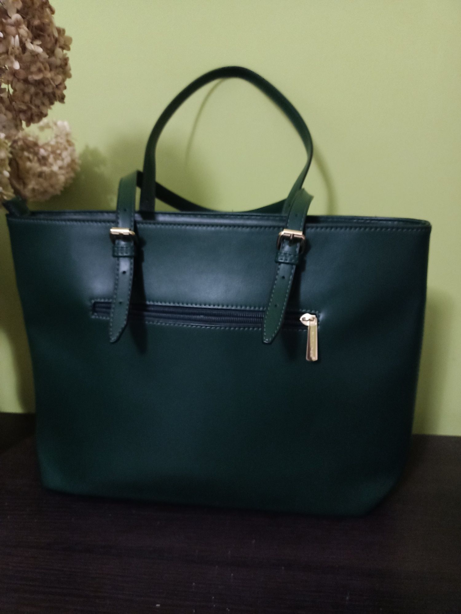 Nowa torba shopperka, piękny zielony kolor