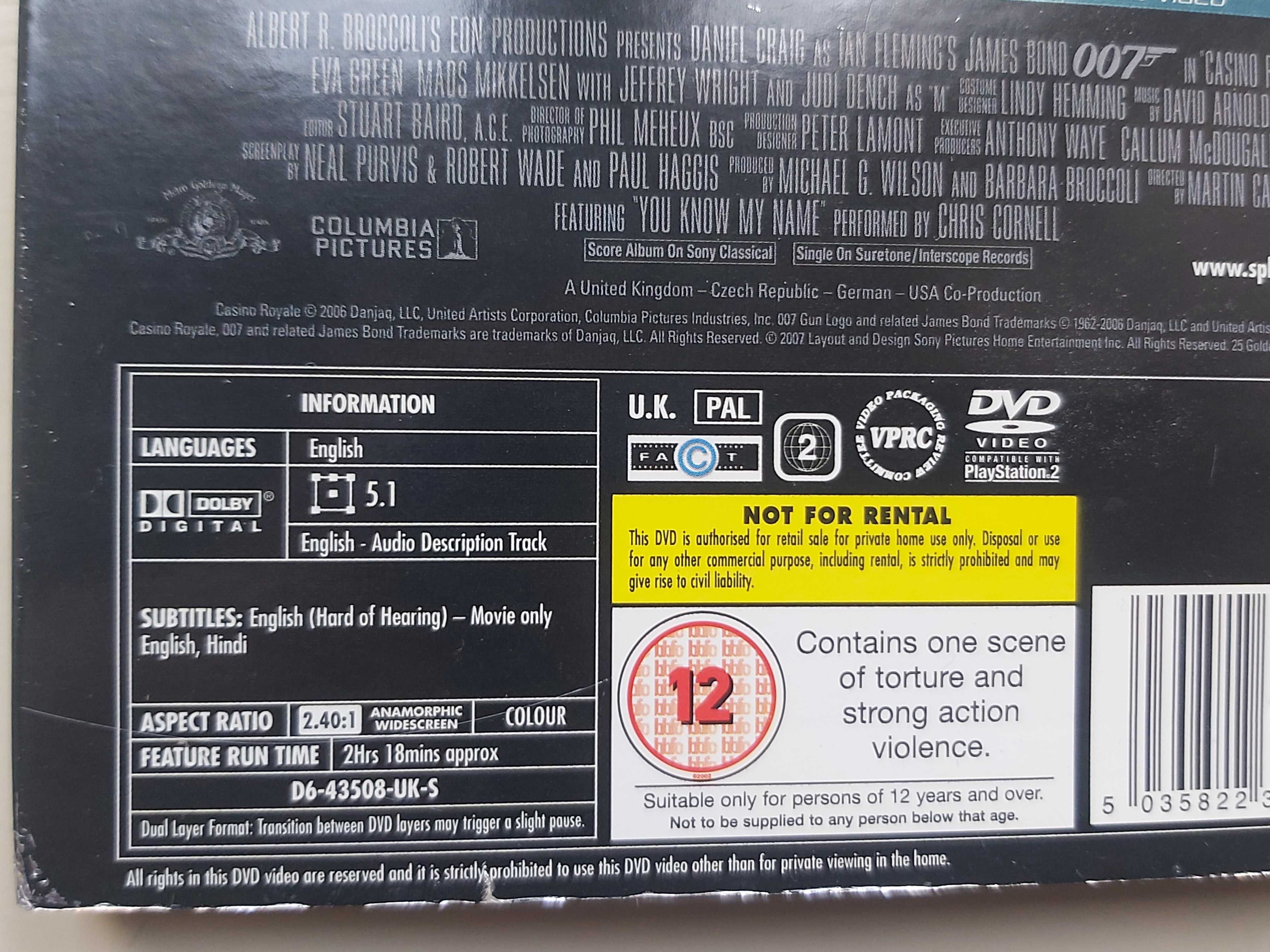 Casino Royale 2 DVD kolekcjonerska i karty do gry 007 James Bond