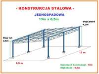 Konstrukcja skręcana Wiata rolna Garaż 13x6,5m Hala Magazyn Blaszak