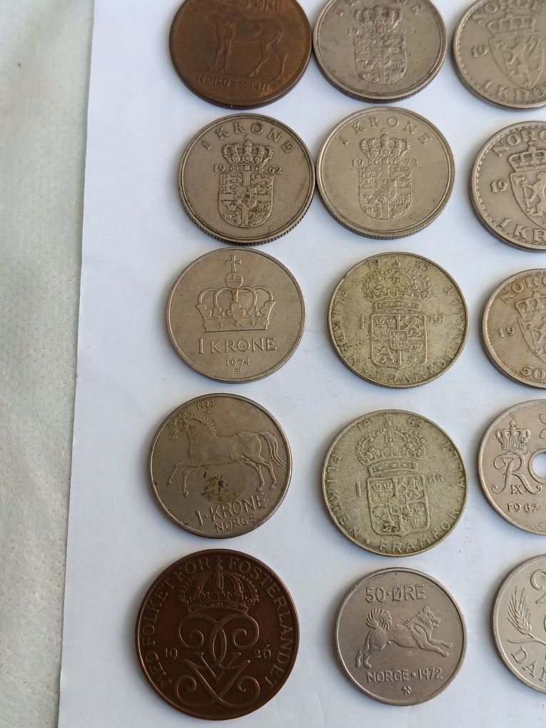 20 moedas da Dinamarca  diversas.