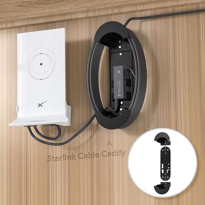 Настінний тримач адаптера Starlink Ethernet та органайзер кабеля 2 в 1