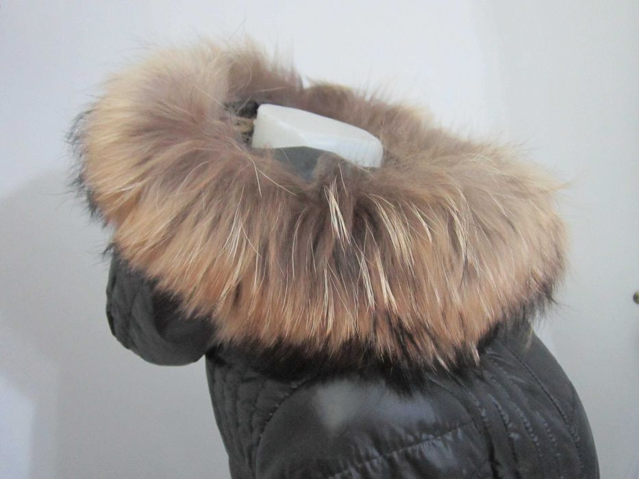 Fratelli płaszcz kurtka z futrem  naturalnym lisa jak nowa L-XL