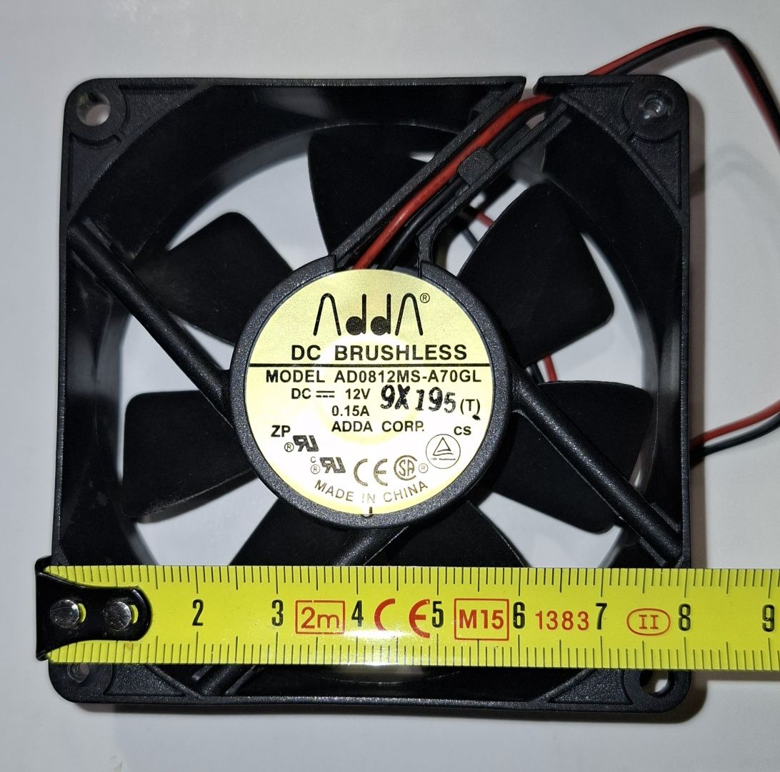 Wentylator Adda AD0812MS-A70GL, bardzo cichy, ze wzmacniacza