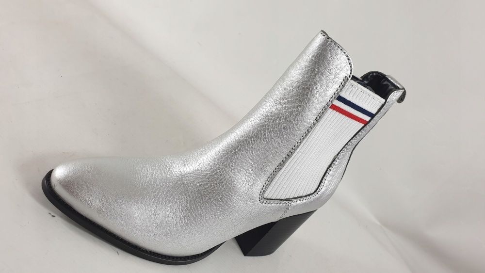 TOMMY HILFIGER BOTKI skórzane kozaki nowe PÓŁBUTY R.38