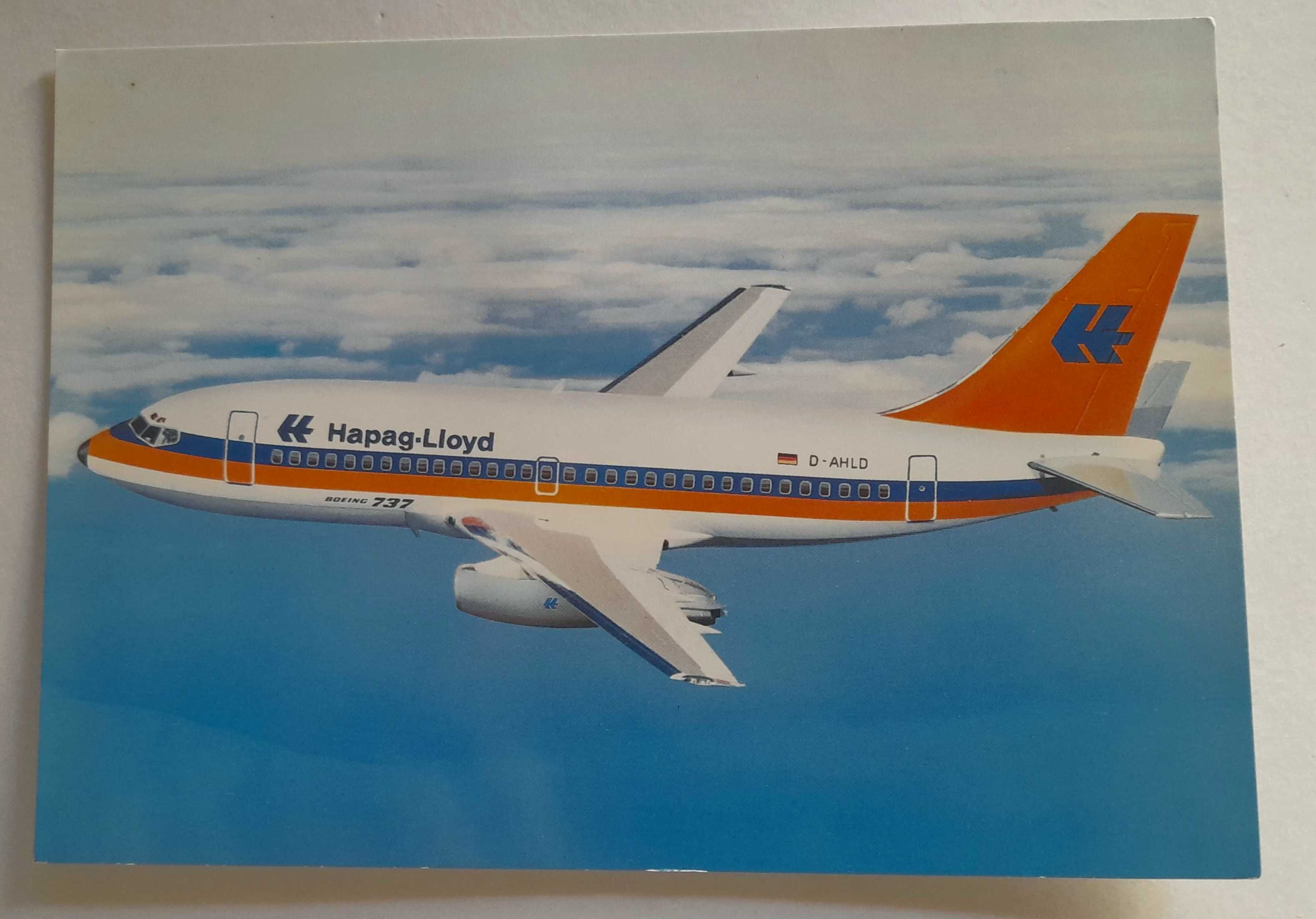 Cartão ilustrado com Avião Boeing Hapag Lloyd 737 200