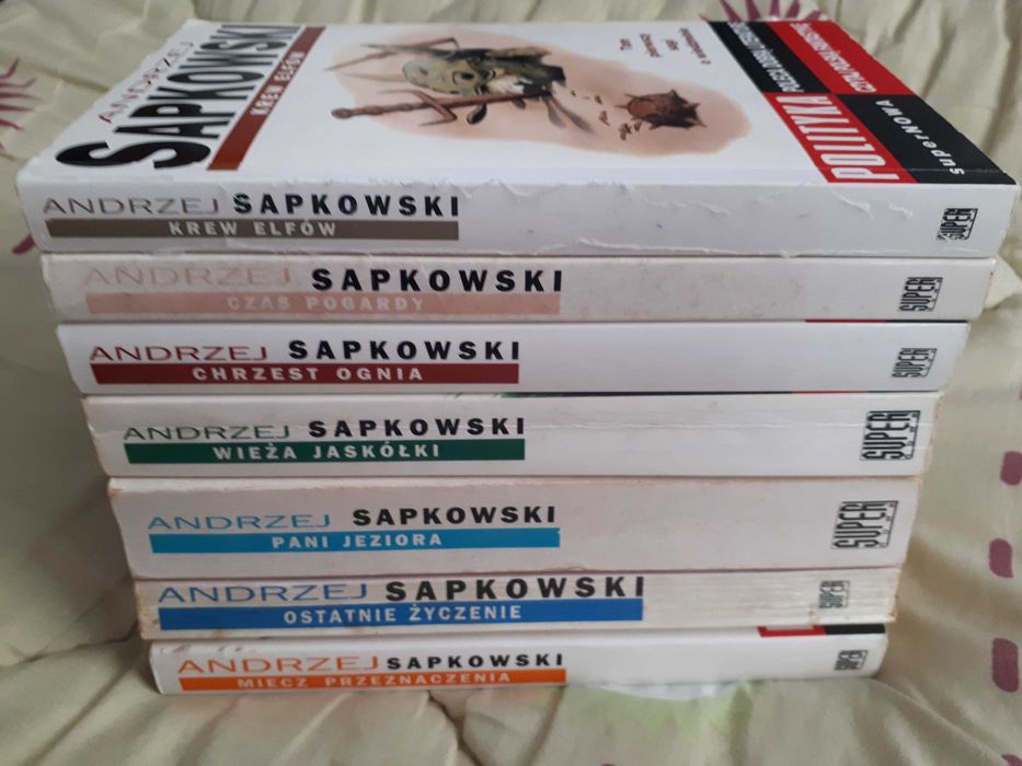 Wiedźmin Sapkowski 7 książek Pani jeziora pierwsze wydanie 1999 całość