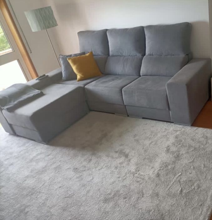 Venfo sofa com chaise longue amovivel e 4 pufes