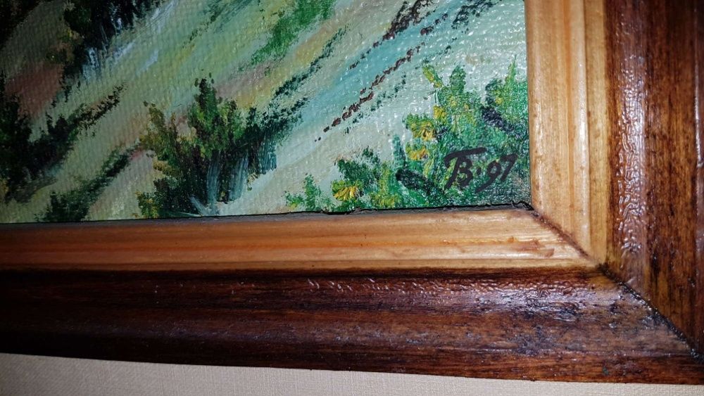Картина в деревянной раме Лето Художник Балобанов 1997 год