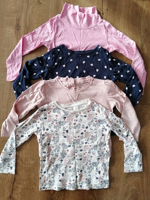 4pak bluzki z długim rękawem 98