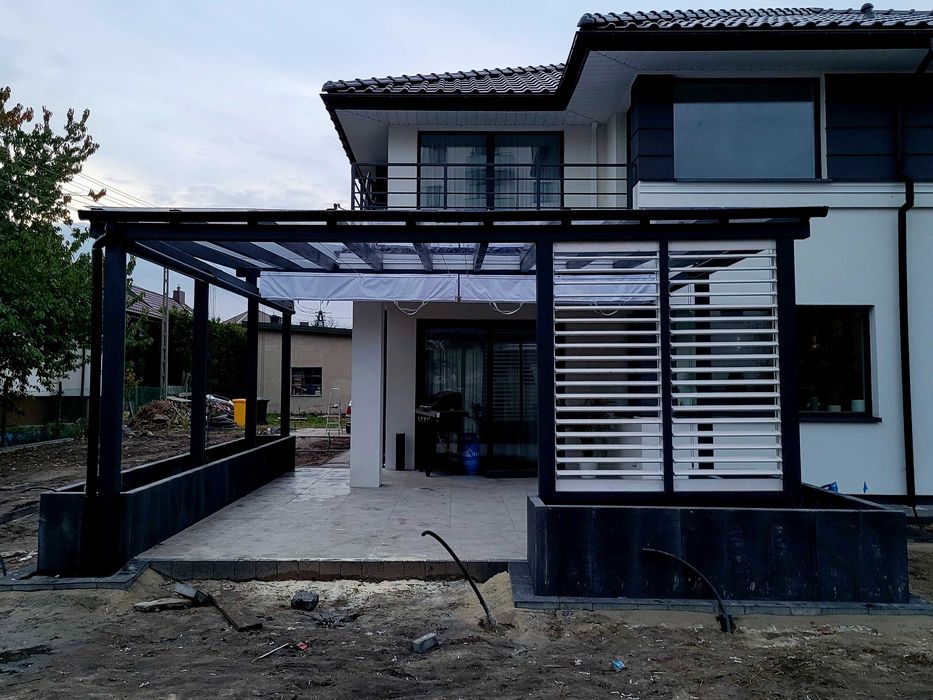 Pergola Drewniana BSH / Poliwęglan Lity / Tars kompozytowy LENTA