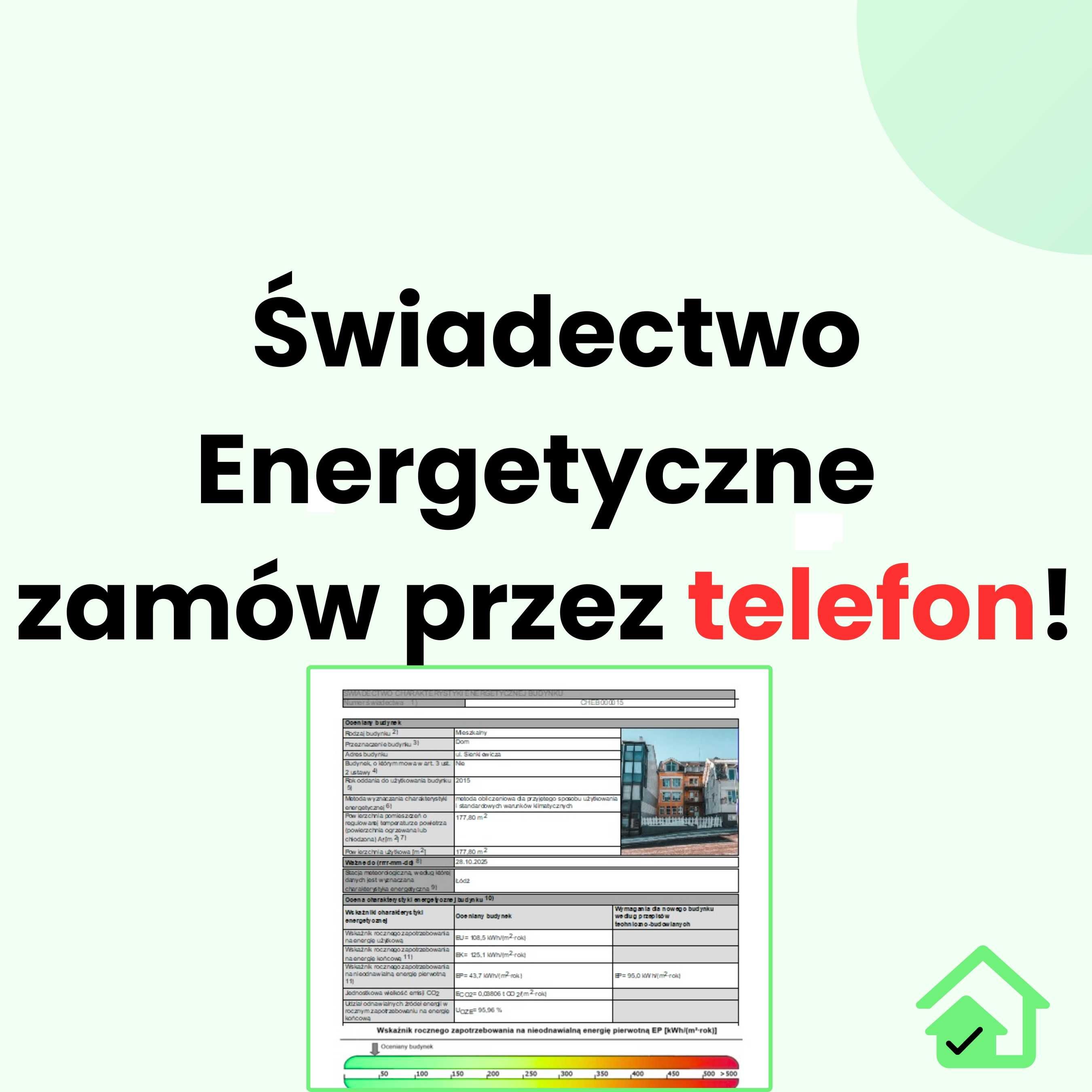 Świadectwo Energetyczne / Certyfikat Energetyczny | Cała Polska | 24/7
