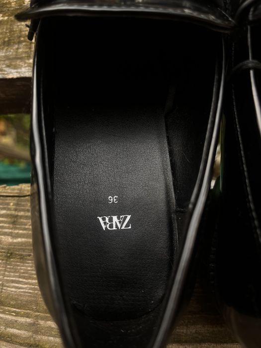 Лофери Zara чорні весняні з екошкіри