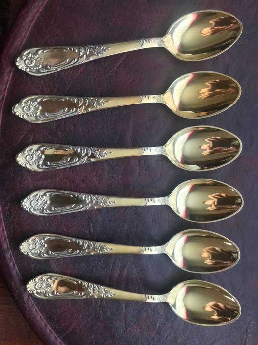 столовый прибор посеребренных позолоченные Чайные ложки мельхиор