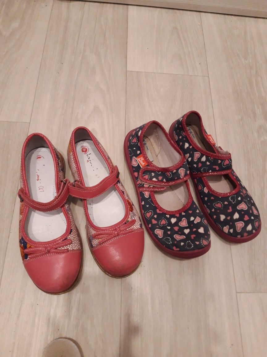 Buty czółenka Lasocki young skóra balerinki r. 33 na rzep dla dziewczy