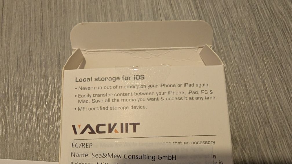 Vackiit USB 128GB com MFI Lightning, USB 3.0, USB C