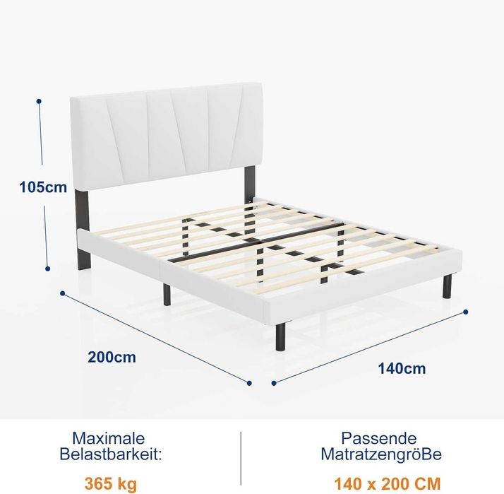 Nowe łóżko tapicerowane / rama / stelaż / 140x200 / zagłówek !N39!