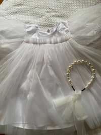 Нарядное фатиновое платье на девочку 80 размер