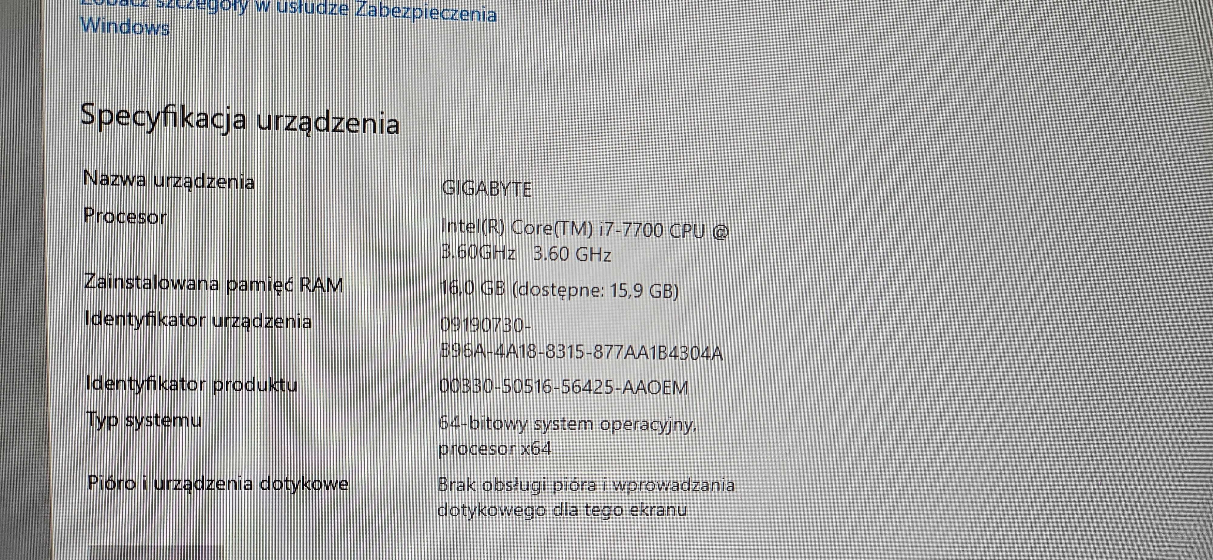 Zestaw i7 7700+16GB DD4+ GA-Z270m-d3h + ssd 256 gb m.2