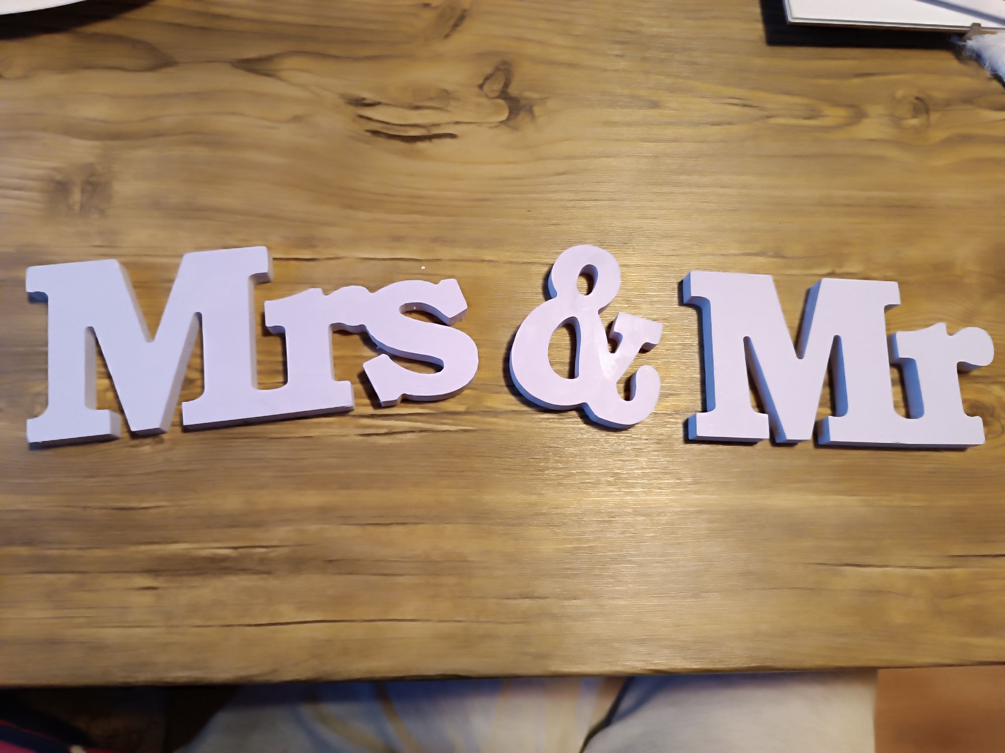 Napis Mrs & Mr okazja