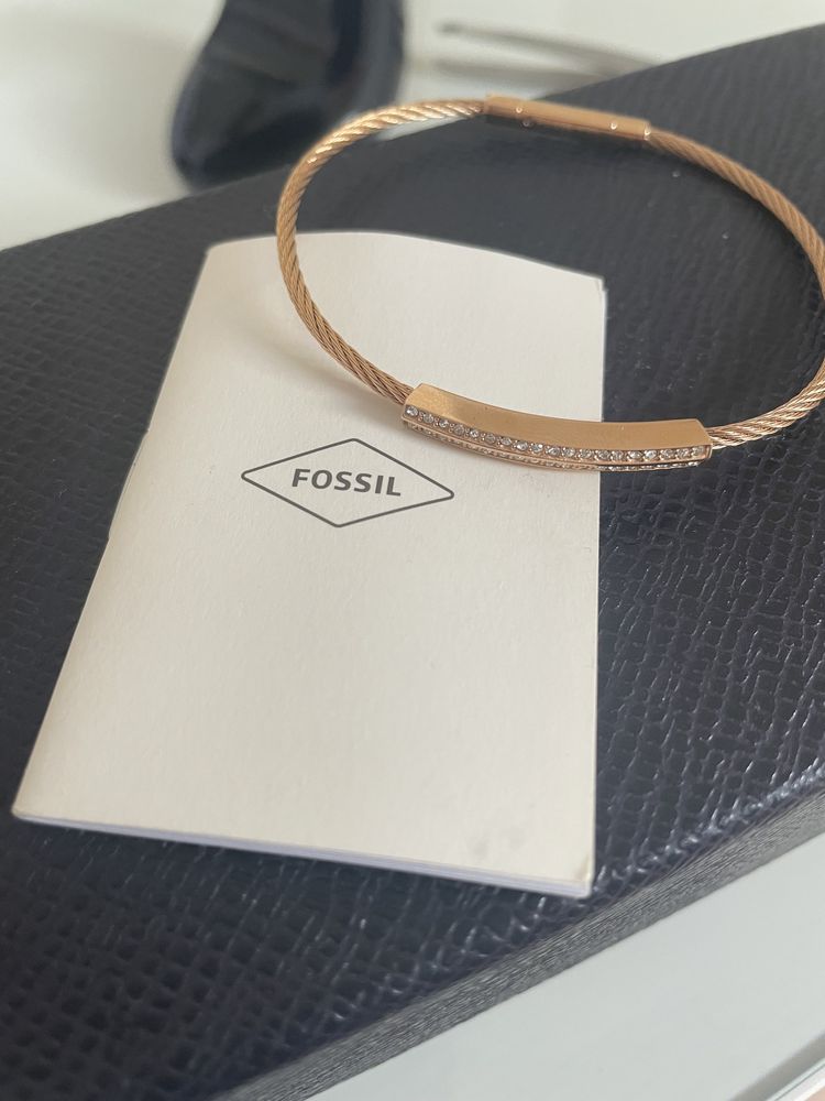 Pulseira Fossil Rose Gold Aço Inoxidável Nova